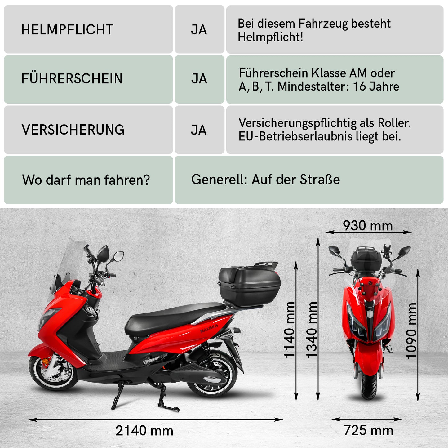 Maximus MX2-45, Lithium, 45 km/h