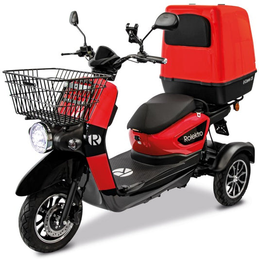 Rolektro E-Carrier 25 V.3 Lithium, Rot, mit XXL-Koffer, 25 km/h